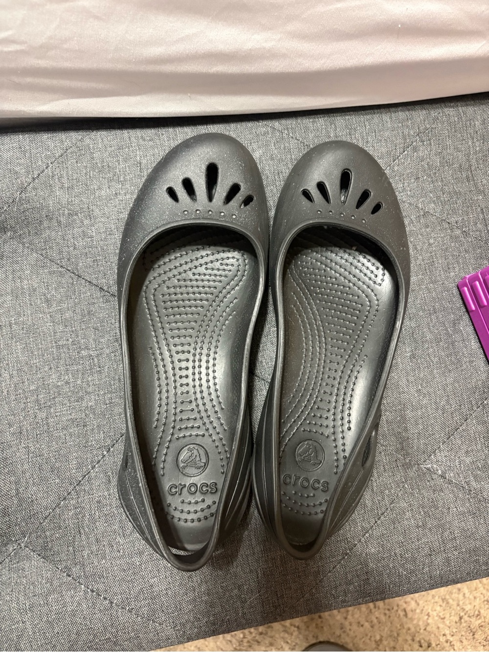 CROCS Women's Black Slip-On Ballet Flats